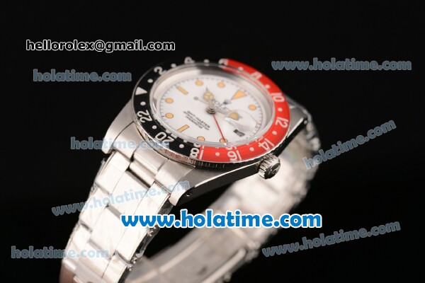 Rolex GMT-Master Swiss ETA 2846 Automatic Movement Steel Case with White Dial and Ceramic Bezel - Click Image to Close